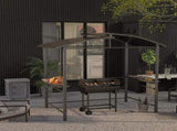 Steel 2-Grill Charcoal BBQ w/ Wheels Black T3398P317787