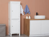Tall Bathroom Storage Unit, Slim Bathroom Cabinet with Adjustable Shelves and Double Door, White T3398P378067