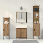 Bathroom Furniture Set with Door 4 pcs Brown 33 x 33 x 185.5 cm 3334413