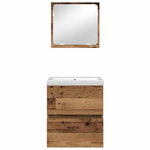 Bathroom Furniture Set 3 pcs Old wood and White Engineered wood 3393510