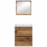 Bathroom Furniture Set 2 pcs Old Wood and White Engineered Wood 3393510