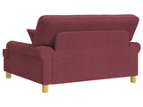 Armchair with Cushions Wine Red Fabric 42043507
