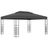 ZNTS Gazebo with LED String Lights 3x4 m Anthracite 3070308