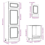 7 Piece Kitchen Cabinet Set Kalmar Black Engineered Wood 3314762