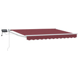 Manual Retractable Awning with LEDs Burgundy and White 3 x 2 m 3419194