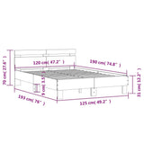 Bed Frame Concrete grey Engineered wood Double Durable 3207451