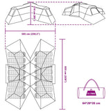 Family Tent with Roof Green 833 x 585 x 216 cm Taffeta 42001151