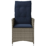 Reclining Garden Chairs 2 pcs with Cushions Grey Poly Rattan 365649