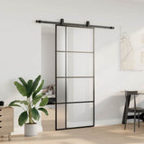 Sliding Door with Hardware Set Black 90x205 cm ESG Glass 3375811