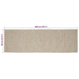 Area Rugs Natural and White 80 x 200 cm Jute 42010598