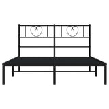 Metal Bed Frame without Mattress with Headboard Black 160x200cm 355466