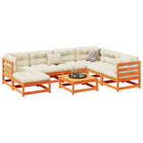 8 Piece Garden Sofa Set Wax Brown Solid Wood Pine 3299553