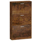 Shoe Cabinet Smoked Oak 59x17x108 cm Engineered Wood 342531