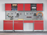 Work Cabinet with Drawer 10 pcs Red Engineered Wood and Steel 3321473