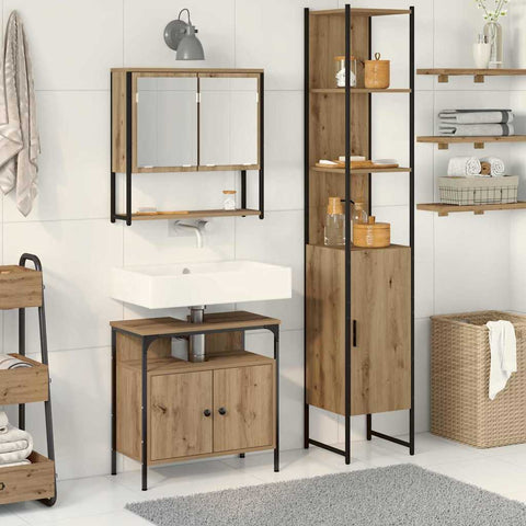 Bathroom Furniture Set 3 pcs Artisan oak 33 x 33 x 185.5 cm 3334371