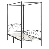 Canopy Bed Frame without Mattress Grey Metal 120x200 cm 284442