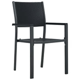 Garden Chair Set of 2 Black Plastic and steel Standard 47889