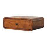 Solid Wood Avora Wall-Mounted Chestnut 1 Drawer Nightstand, Dark Brown B2743P403506