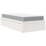 Bed with Mattress White 100x200 cm Solid Wood Pine 3281941