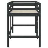 ZNTS Kids' Loft Bed without Mattress with Ladder Black 90x190 cm Single 835894