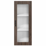 Wall Glass Cabinet PORTO Brown Oak 40 x 31 x 100 cm 885452