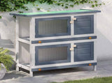 Outdoor Rabbit Hutch 4 Doors Grey Wood 170834