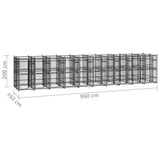 Outdoor Dog Kennel Steel 18.43 m 3097945