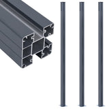 148987 Fence Posts 3 pcs Dark Grey 185 cm Aluminium