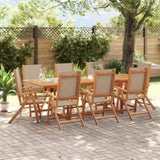 ZNTS 9 Piece Garden Dining Set Solid Wood Acacia and Textilene 3279321