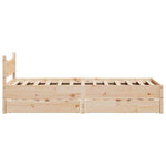 ZNTS Bed Frame with Drawers 90x190 cm Single Solid Wood Pine 3301926