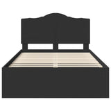 Bed Frame with Headboard Black 135 x 190 cm Solid Pine Wood 3413318