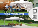 3 x 3m Four Sides Portable Home Use Waterproof Tent with Spiral Tubes White 62196813