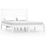 Bed Frame White Solid pine wood 140x200 cm mattress size Durable 3101024