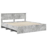 Bed Frame Concrete Grey 180 x 200 cm Engineered Wood 3408826