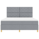 Box Spring Bed with Headboard Light grey 180 x 200 cm Fabric 3339714