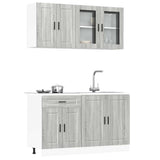 4 Piece Kitchen Cabinet Set Porto Grey Sonoma Engineered Wood 3314877