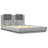 ZNTS Bed Frame without Mattress Grey Sonoma 140x200 cm 3209924