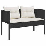 Garden Sofa Set 6 pcs Black and cream Poly Rattan 4104699