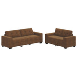 Sofa 2 pcs Brown Fabric 3324719
