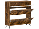 Shoe Cabinet BREDA 78 x 24 x 103 cm Engineered Wood Smoked Oak 897540