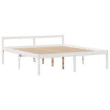 Bookcase Bed without Mattress White 180x200 cm Super King Solid Wood Pine 3322062