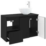 Bathroom Furniture Set 2 pcs Black Engineered Wood 3404025
