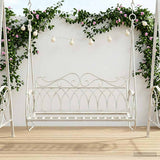 Swing Bench Steel 112 x 60 x 126.5 cm Antique White 42038695