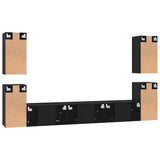 TV Cabinet Set Wall-mounted Black Oak Engineered Wood 3393124