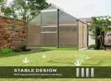 192.5 x 131cm Walk-In Polycarbonate Greenhouse - Silver-Tone T3398P314198