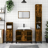 3 Piece Bathroom Furniture Set Smoked Oak Engineered Wood 3190312