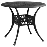 Bistro Set Black Cast aluminium 1 Table, 4 Chairs Durable 3070602