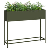 Raised Garden Planter Olive green 100 x 26 x 82 cm Steel 865879