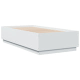 Bed Frame with LED without Mattress White 90x190 cm Single 3209660