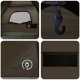 Family Tent with Roof Brown Grey 320 x 210 x 180 cm Polyester 42029000